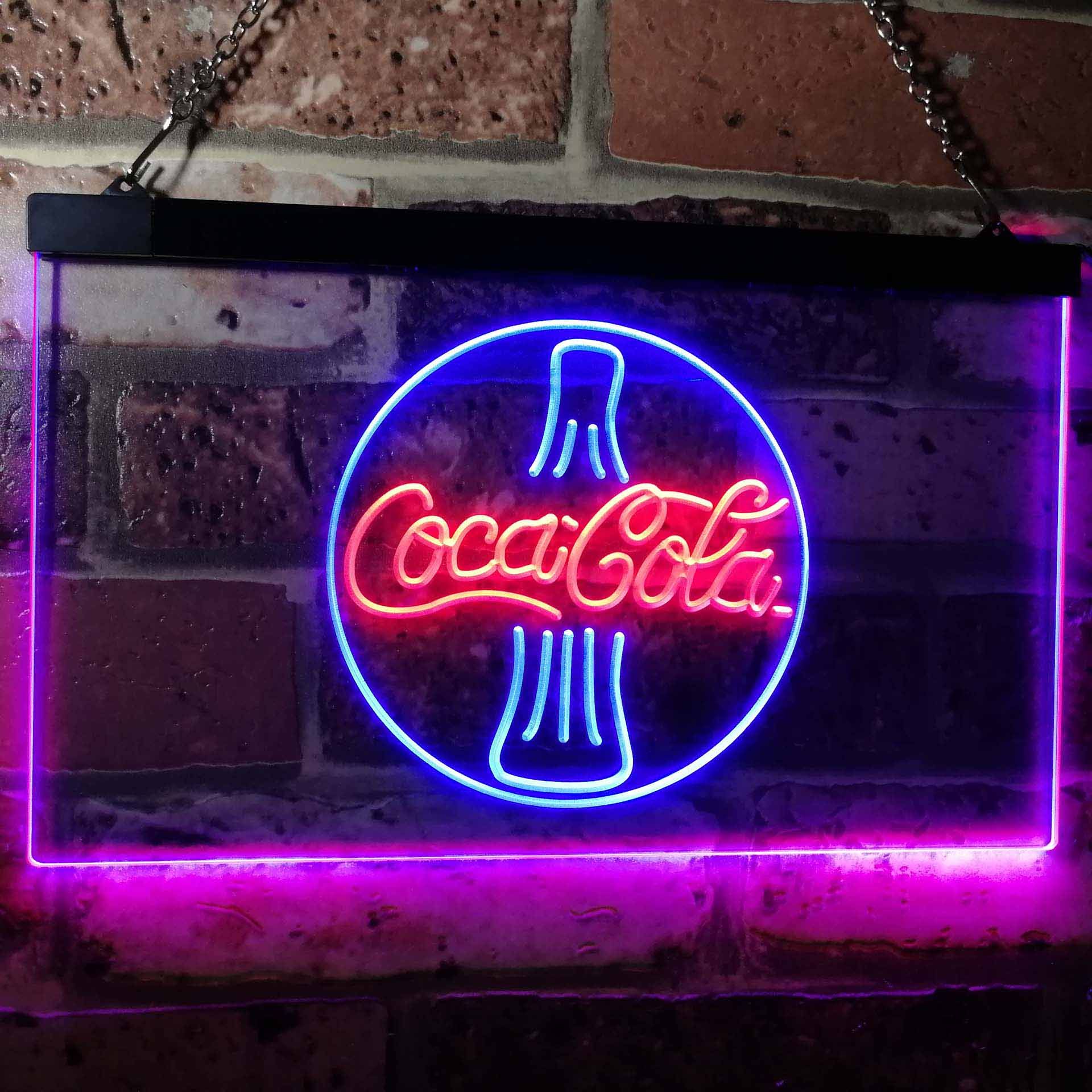 Coca-Cola Bottle 2 Dual LED Neon Light Sign